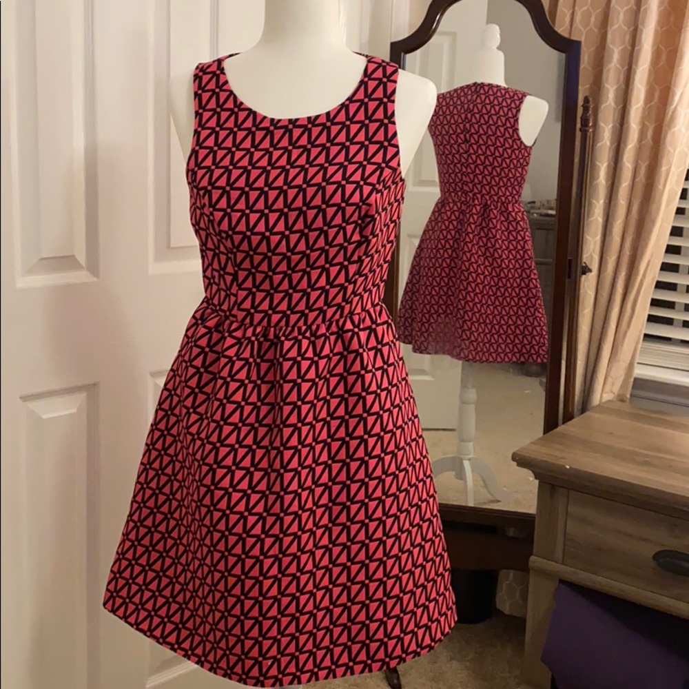 Kaari Blue Pink and Black patterned dress size 4
